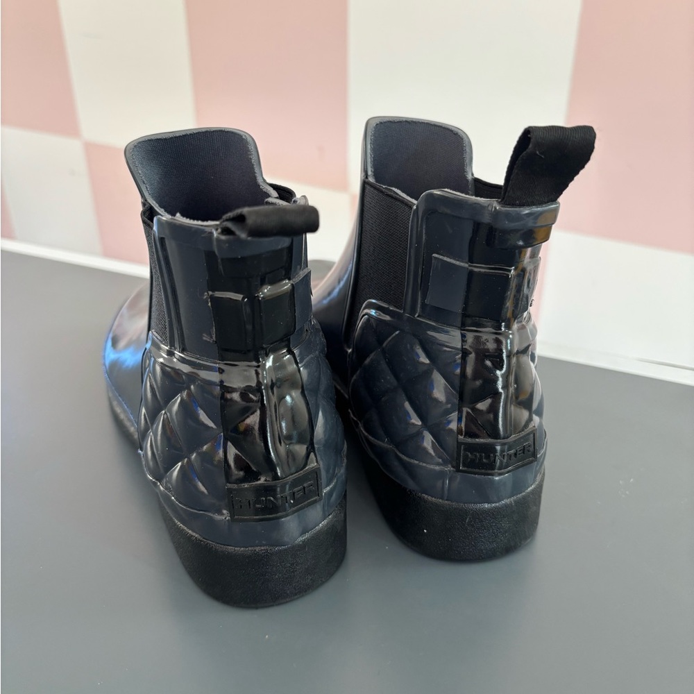Hunter Glossy Black Chelsea Rain Boots - Picture 2 of 5